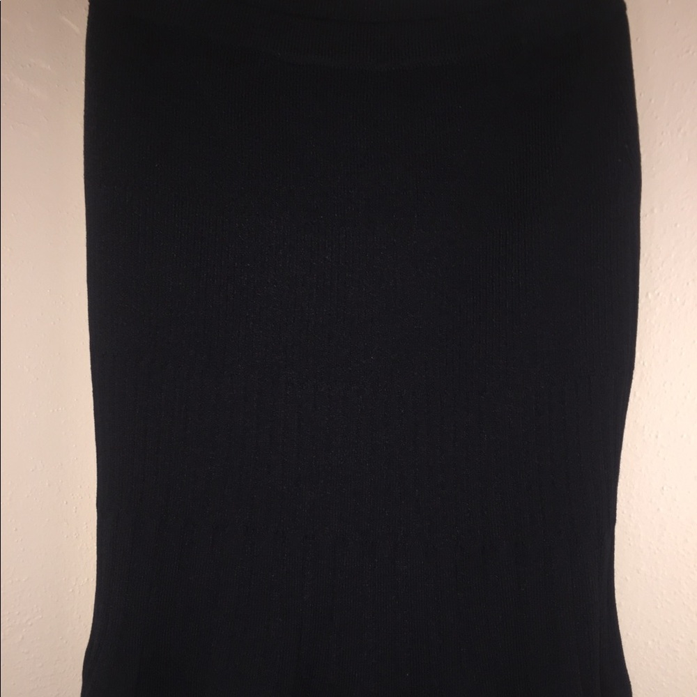 ST. JOHN Collectn Blk Knit Ribbd Skirt 25" Long 6